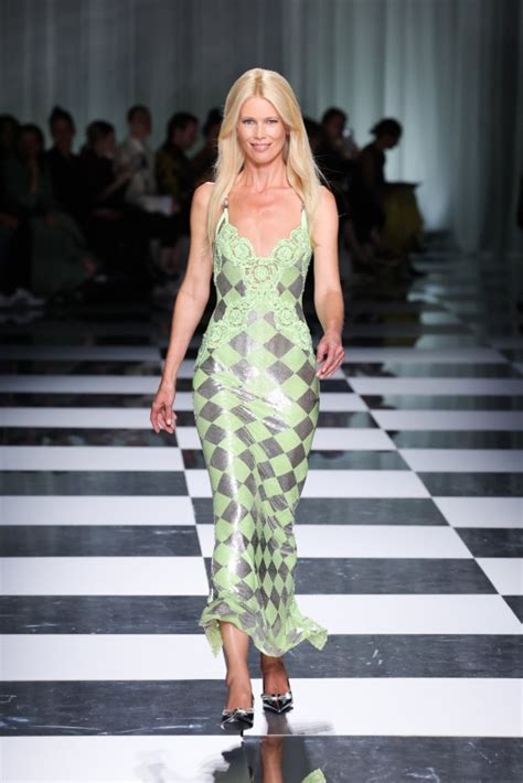 Claudia Schiffer, 53, looks incredible on runway at .